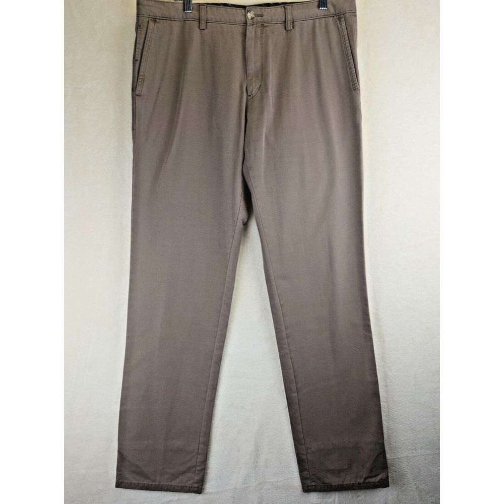 Hugo Boss Chino Mens Pants Size 36L Khaki Preppy Academic Brown Crigan Long‎